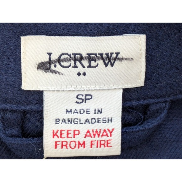 J. Crew Petite Long Sleeve Flannel Pajama Top Snowflake Womens Size PS Blue NWT - Picture 4 of 6